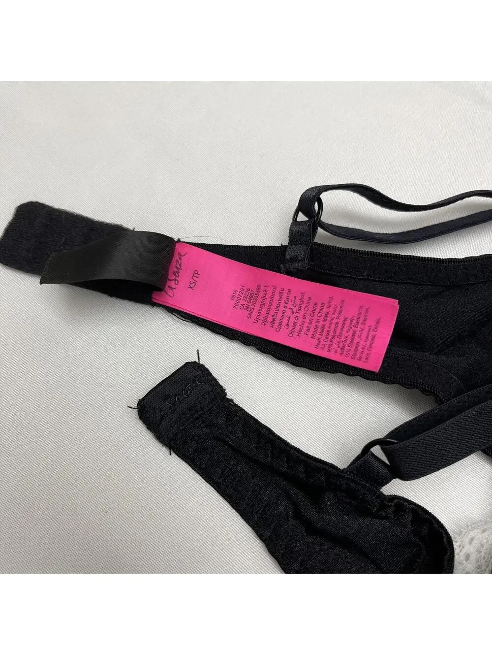 La Senza French Maid Lingerie Top Ribbon Waist Tie Sz XS Milkmaid Lolita Goth - Picture 7 of 8